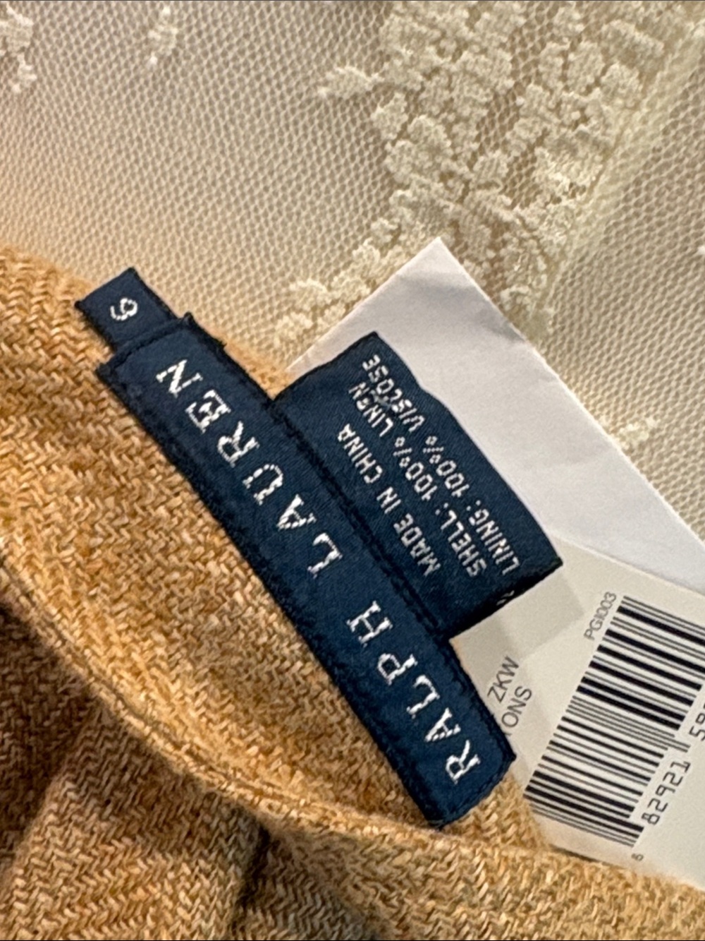 Vintage Ralph Lauren Blue Label Y2K Linen Skirt Button Detail size 6 NWT - Picture 8 of 14